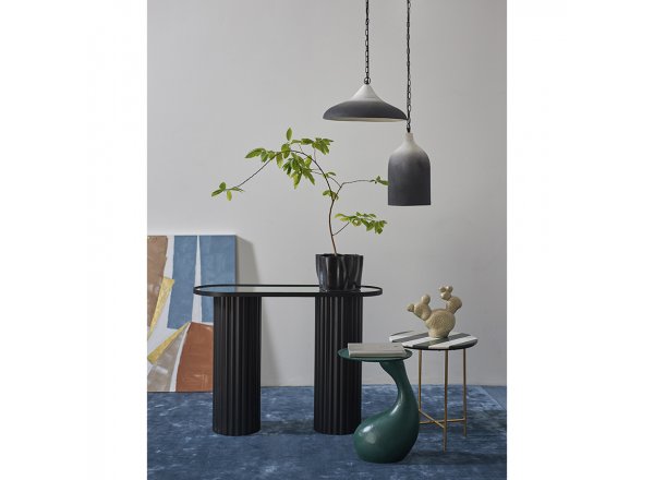 Светильник подвесной sustainable collection, D44х19 см, черный/белый