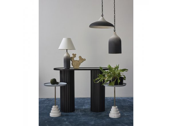 Светильник подвесной sustainable collection, D44х19 см, черный/белый